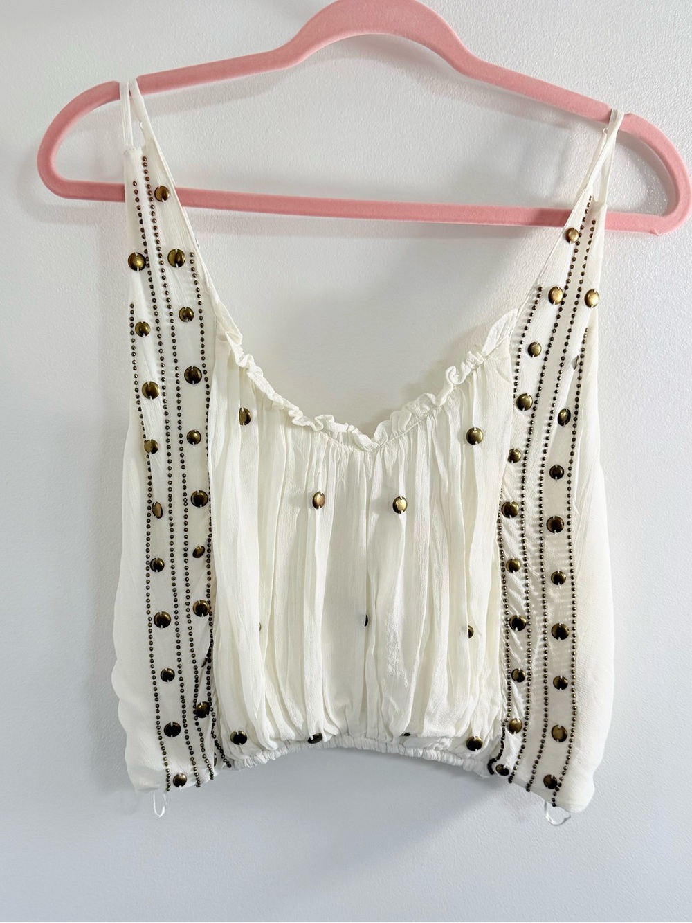 Free People Virgo Ivory Studded Camisole NWT - Picture 5 of 6